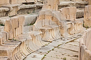 The seating at the Theatre of Dionysus Eleuthereus the major theatre in Athens and considered the first theatre of the