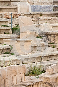 The seating at the Theatre of Dionysus Eleuthereus the major theatre in Athens and considered the first theatre of the