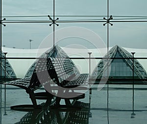 Seats at an airport terminal