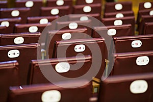 Seats in the auditorium