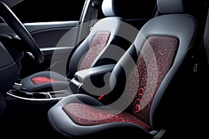 seats are gray, in the style of digital airbrushing, concept of modern