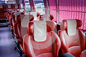 Seats inside Express Bus in Seoul city