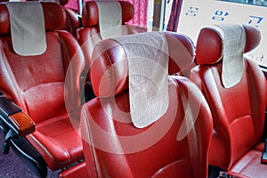 Seats inside Express Bus in Seoul city