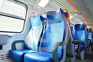 Seats inside an Italian train