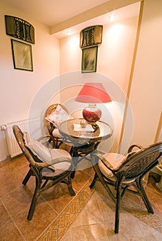 Seats in quiet corner