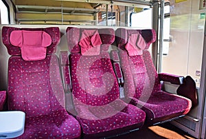 Seats of the railway carriages