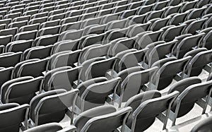 seats in stadium without people before the sporting event