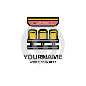 Seats, Train, Transportation, Travel Business Logo Template. Flat Color