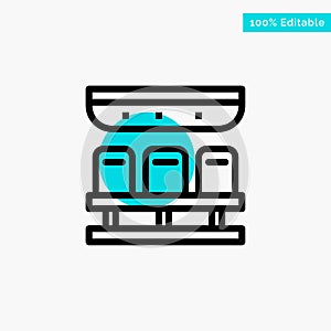 Seats, Train, Transportation, Travel turquoise highlight circle point Vector icon
