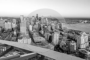 Seattle city downtown skyline cityscape in Washington State,  USA