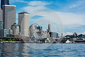 Seattle Citycape taken from boat in Elliott Bay