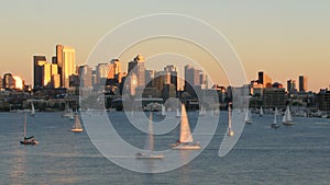 Seattle Cityscape Time Lapse Sunset Zoom