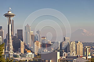 Seattle downtown skyline Washington state.