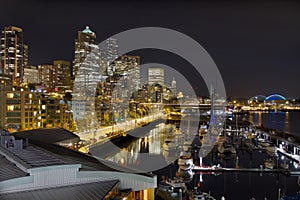 Seattle Downtown Skyline Waterfront Marina
