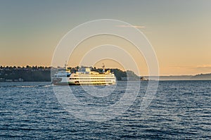 Seattle Ferry at Sunset