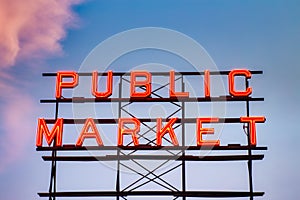 Seattle Pike Place Market Sign, Washington