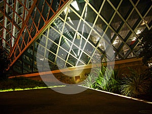 Seattle Public Library at night