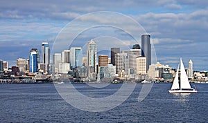 Seattle with sailboat