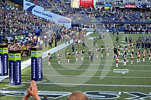 Seattle Seahawk Doug Baldwin take the field