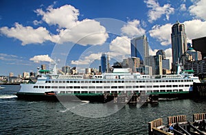 Seattle Skyline with Ferry Boat