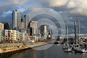 Seattle skyline with the port