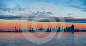 Seattle Skyline Sunset 2 Illustration