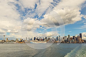 Seattle skyline and waterfront view, Washington state, USA