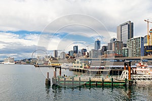 Seattle skyline and waterfront view, Washington state, USA