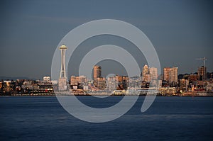 Seattle skylines after the sunset - the view from Alki Beach