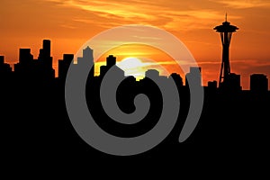 Seattle at sunset