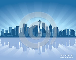Seattle Washington city skyline silhouette
