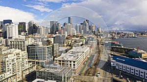 Seattle Washington Downtown Waterfront Desolate Scene Corona Virus Quarantine