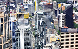 Aerial view of Seattle downtown in Washington state