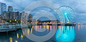Seattle skyline, waterfront and great wheel