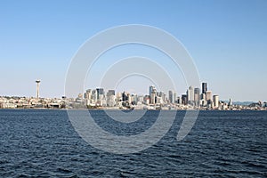 Seattle, Washington, September 14, 2017, waterfront views of the City and the iconic Space Needle