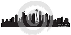 Seattle, Washington skyline. Detailed vector silhouette