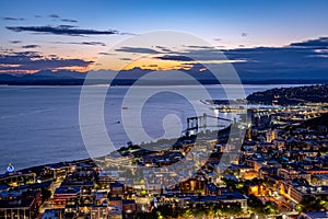 Seattle, Washington, USA - City overlook at sunset