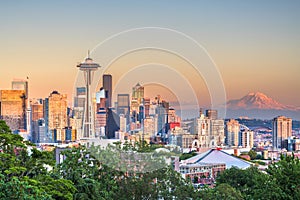 Seattle, Washington, USA Skyline at Dusk