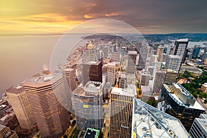 Seattle, Washington, USA Rooftop Skyline