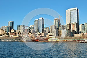 Seattle, Washington waterfront and city skyline