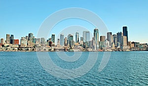 Seattle, Washington waterfront and city skyline