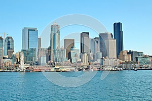 Seattle, Washington waterfront and city skyline