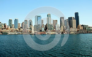 Seattle, Washington waterfront and city skyline