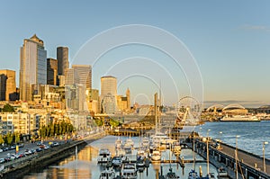 Seattle Waterfront at Sunset