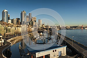 Seattle Waterfront at Sunset