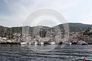 Seaview port of Hydra Ydra Greece.
