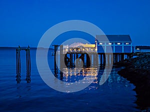 Seawalk on a clear night in Sidney, Vancouver Island, British C