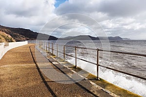 Seawall Along Back Beach - Lyme Regis