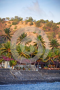 Seawall Protecting Candidasa Town on the Island of Bali, Indones photo