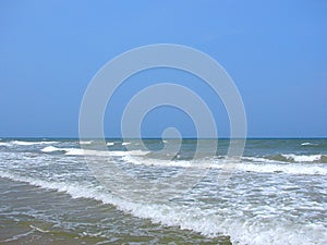 Seawaves at Serene Beach - Paradise Beach, Pondicherry, India photo